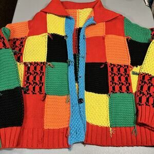 Handmade Harry Styles JW Anderson Inspired Crochet Cardigan Patchwork Oversized